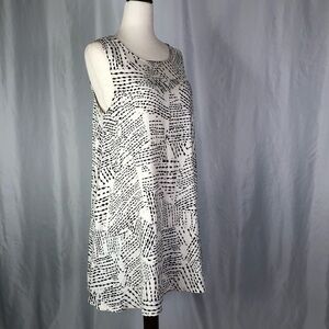 BB Dakota sleeveless trapeze mini dress rayon off-white black XS
